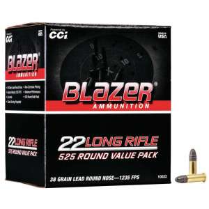 CCI Blazer Rimfire Ammunition .22 LR 38gr LRN 1235 fps 525/ct (Bulk)