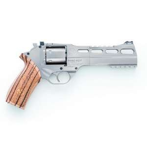Chiappa Rhino 60DS Handgun .357 Mag 6rd Capacity 6" Barrel Nickel Plated with Wood Grips and 3 Moon Clips