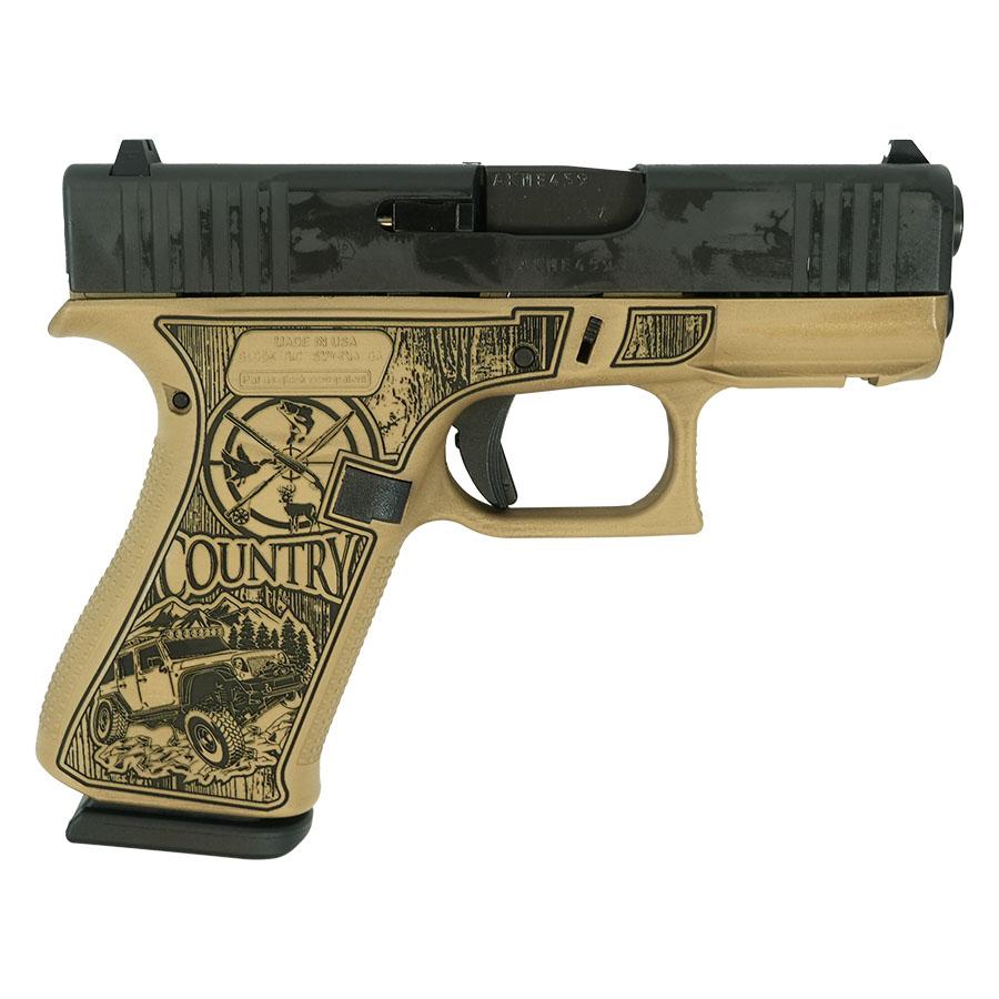 Glock 43x Custom "Country" Sand Handgun 9mm Luger 10rd Magazines (2) 3.4" Barrel Accessory Rail USA Made