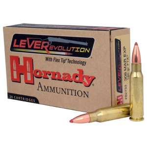 Hornady LEVERevolution Rifle Ammunition .308 Marlin 160 gr FTX 2660 fps - 20/box