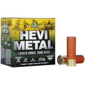 HEVI-Shot HEVI-Metal Longer Range Shotshell 12ga 3" 1-1/4 oz 1500 fps #4 25/ct