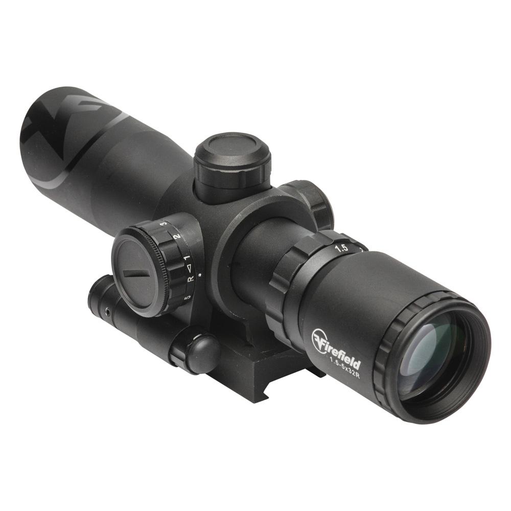 Firefield Barrage Riflescope with Red Laser - 1.5-5x32 Illuminated Mil-Dot Reticle Black Matte