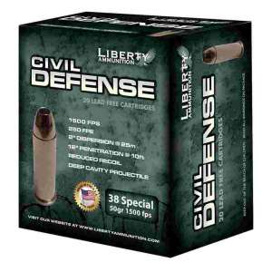 Liberty Civil Defense Handgun Ammunition .38 Spl 50 gr SCHP 1500 fps 20/ct