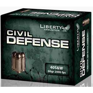 Liberty Civil Defense Handgun Ammunition .40 S&W 60 gr SCHP 2000 fps 20/ct