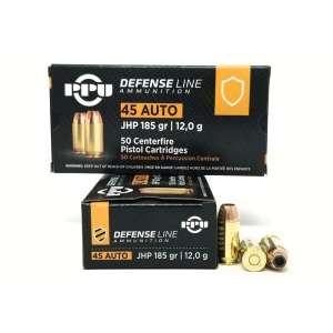 PPU Defense Handgun Ammunition .45 Acp 185 gr JHP 935 fps 50/ct