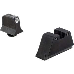 Trijicon Bright & Tough Night Sight Suppressor Night Sight Set for Glock - White Front/Black Rear with Green Lamps