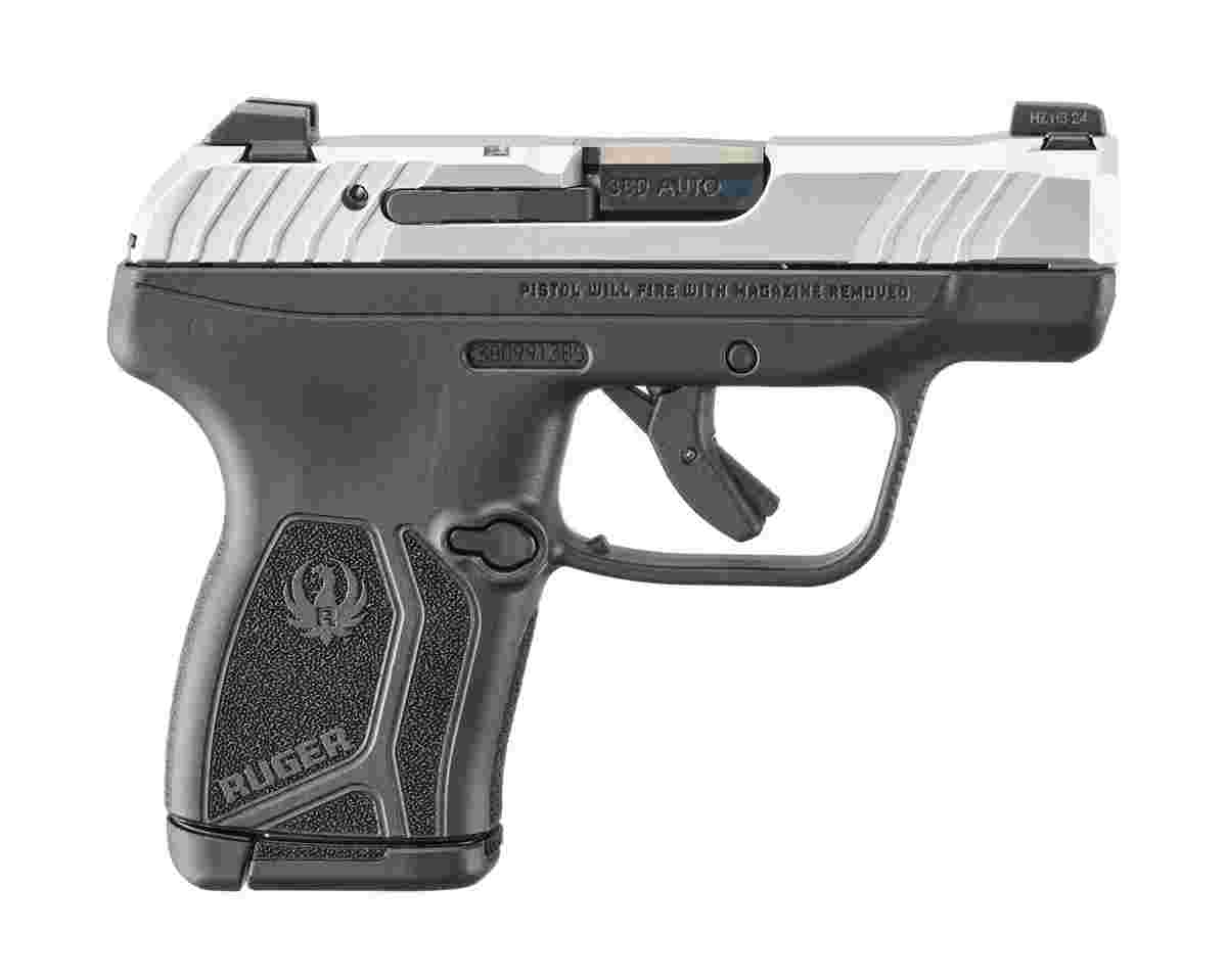 Ruger LCP MAX Handgun .380 Auto 10rd Magazine 2.80'' Black Oxide Barrel Loaded Chamber Indicator Stainless Slide/Black Grip Thumb Safety