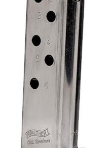 Walther PPK Magazine w/Finger Rest .380 ACP Nickel 6/rd