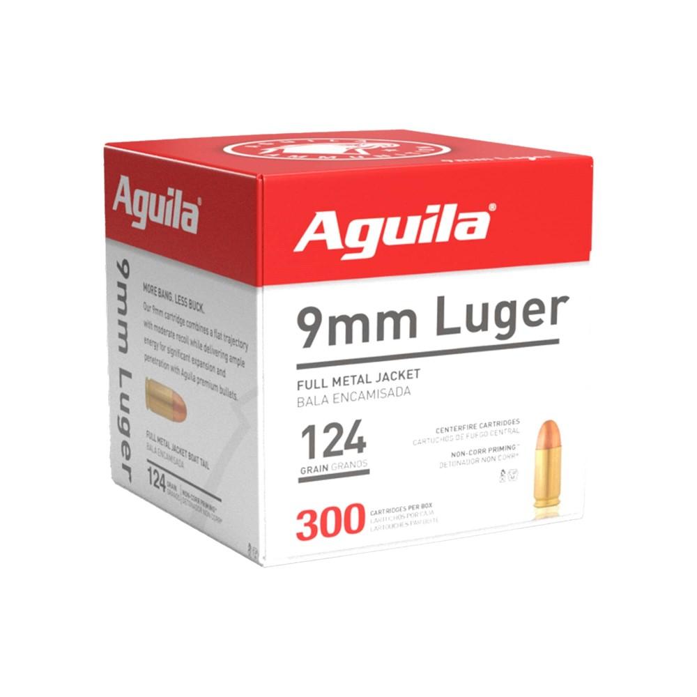 Aguila Handgun Ammunition 9mm Luger 124 gr FMJ 1115 fps 300/ct