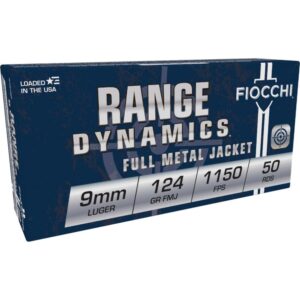 Fiocchi Pistol Shooting Dynamics Handgun Ammunition 9mm Luger 124 gr FMJ 1150 fps 1000/Case (20-50/ct Boxes)