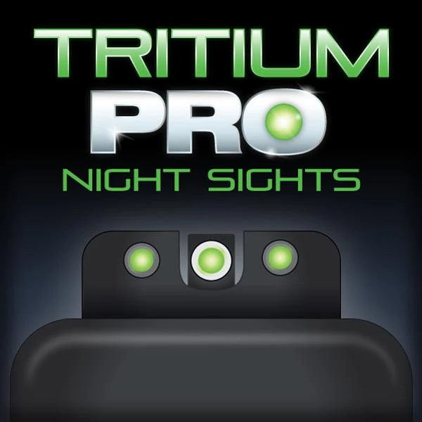 Truglo Tritium Pro Night Sights Fit Novak LoMount .260 Front .450 Rear - White Outline Front/Rear Green