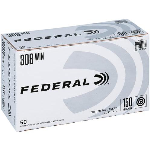 Federal American Eagle Rifle Ammunition .308 Win 150gr FMJ 2820 fps 50/ct