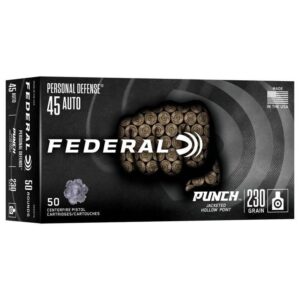 Federal Personal Defense Punch Handgun Ammunition .45 Auto 230gr JHP 890 fps 50/ct