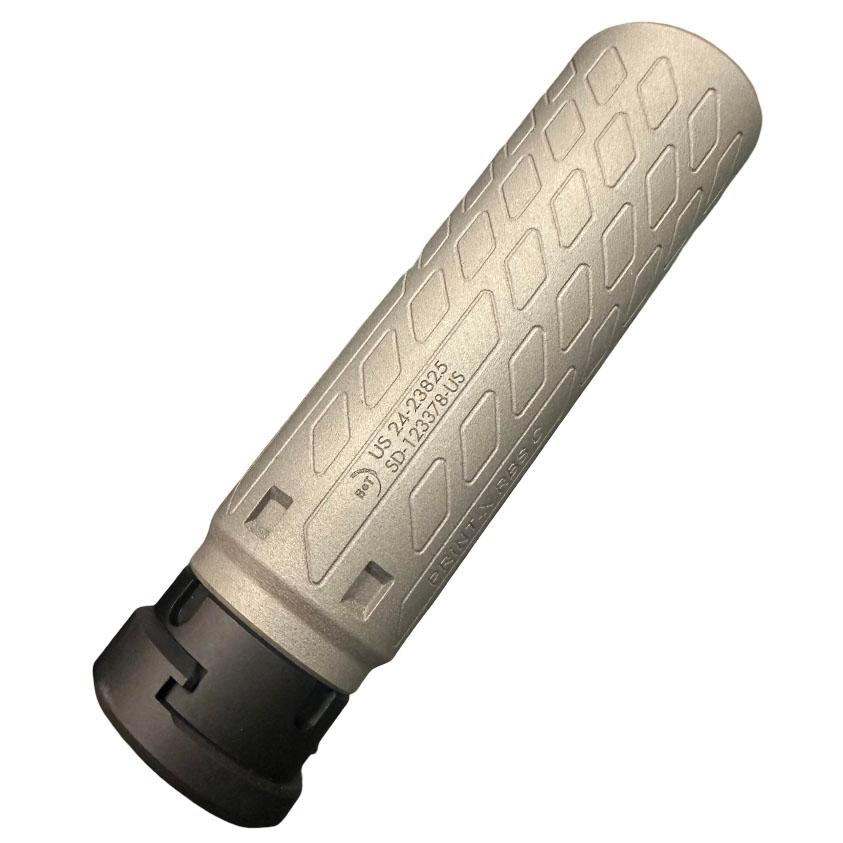 B&T SQD9 Print-X RBS Compact Quick Detach Suppressor 9mm Luger 1.73" Dia 8.11" Length 718 Inconel Grey
