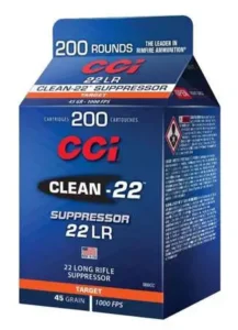 CCI 22 LR SUPPRESSOR CLEAN-22 BLK 45GR LRN 200 RD/BX 10 BX/CS