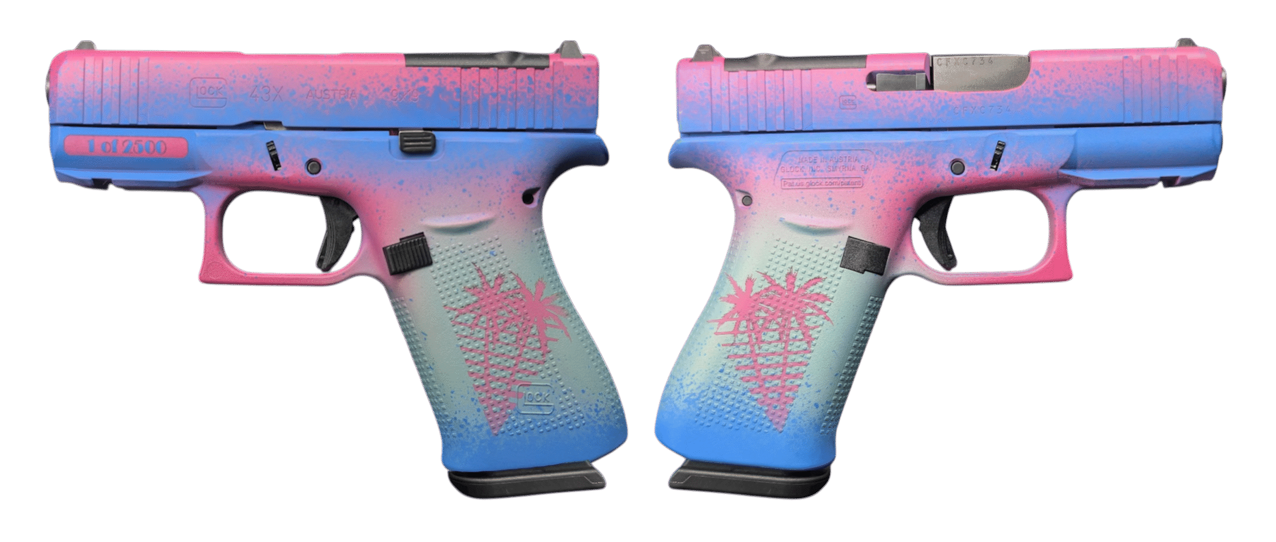 GLOCK 43X MOS MIAMI 9MM PISTOL 3.39" FXD 5.5lb 2-10RD MAGS
