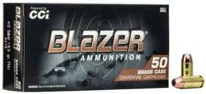 CCI 40 S&W 165 GR FMJ BLAZER BRASS 50 RD/BX 20 BX/CS