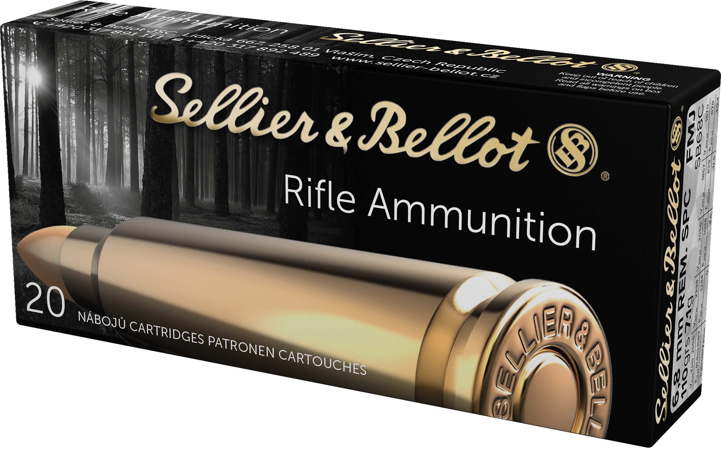 S&B 6.8SPC 110GR FMJ 20RD