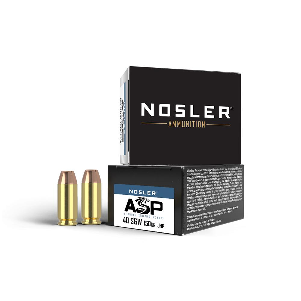 Nosler Match Grade Handgun Ammunition .40 S&W 150 gr JHP 1110 fps 20/ct