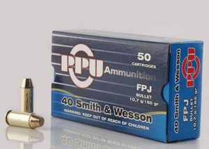 PPU Handgun Ammunition .40 S&W  165 gr FPJ  1541 fps 50/ct
