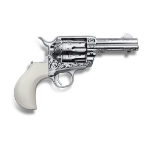 HUCKLEBERRY 3.5'' 45LC NICKEL W/ LASER ENGRAVING POLY IVORY GRIP
