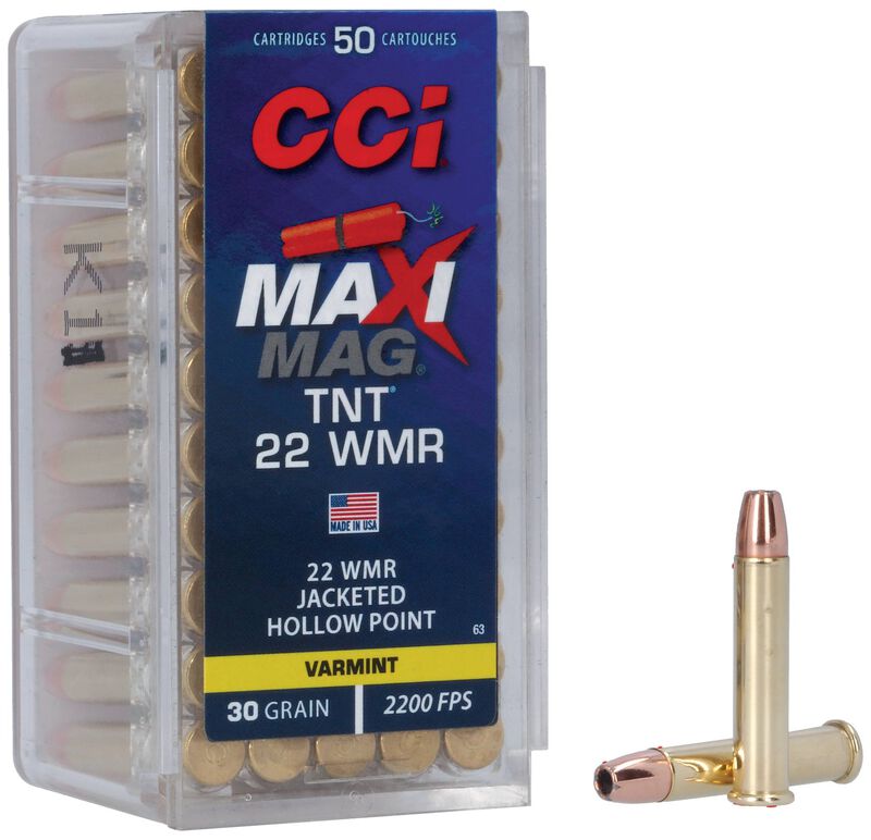 CCI 22 WMR MAXI MAG 30GR TNT JHP 50 RD/BX 40 BX/CS
