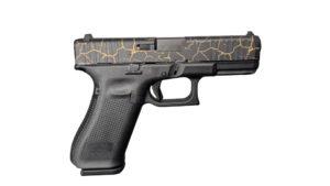GLOCK 45 V CRAQUELURE 9MM PISTOL 4" BLACK-BLK/GOLD SLIDE FXD 3-17RD MAGS