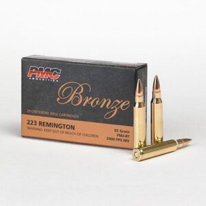 PMC Bronze Rifle Ammunition .223 Rem 55 gr FMJ 2900 fps 20/ct