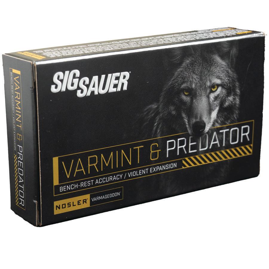 Sig Sauer Varmint & Predator w/Varmageddon Rifle Ammunition .223 Rem 40gr PT 3650 fps 20/ct