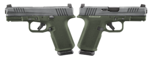 RUGER RXM 9MM PISTOL 4" CRUSHED SILVER BATTLE WORN/GREEN O.R. 2-15RD MAGS - ORION EXCLUSIVE